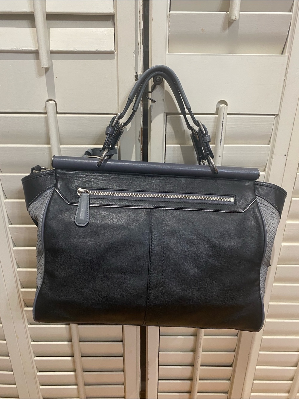 Y2K Coach Pinnacle Dowel Leather Satchel with Python detail - Picture 12 of 17